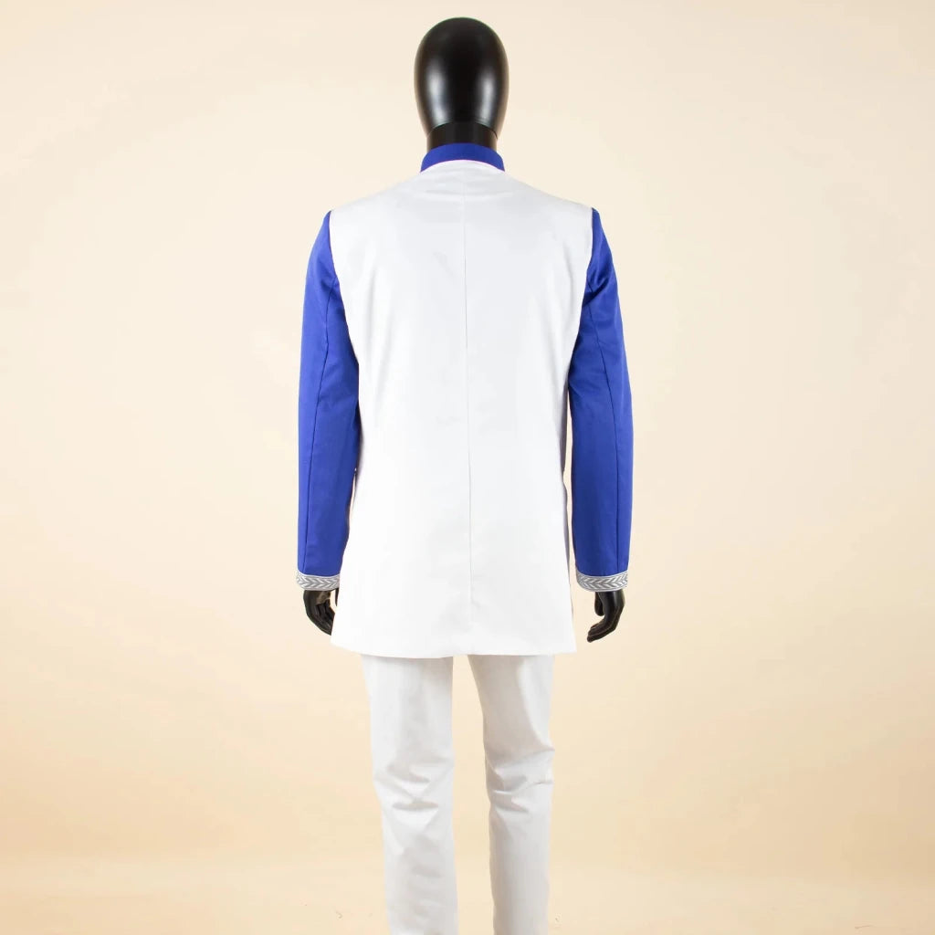 Men’s Slim-Fit African Wedding Suit – Embroidered Jacket, Pocket Square and Pants 2PC Set - Free Delivery Worldwide only at Flexi Africa