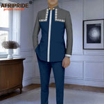 Men’s Slim-Fit African Wedding Suit – Embroidered Jacket, Pocket Square and Pants 2PC Set - Free Delivery Worldwide only at Flexi Africa