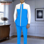 Men’s Slim-Fit African Wedding Suit – Embroidered Jacket, Pocket Square and Pants 2PC Set - Free Delivery Worldwide only at Flexi Africa
