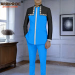Men’s Slim-Fit African Wedding Suit – Embroidered Jacket, Pocket Square and Pants 2PC Set - Free Delivery Worldwide only at Flexi Africa