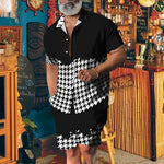 Men’s Summer 2PC Short Sleeve Lapel Shirt & Drawstring Shorts Set – Breathable Casual Outfit - Free Delivery Worldwide only at Flexi Africa