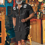 Men’s Summer 2PC Short Sleeve Lapel Shirt & Drawstring Shorts Set – Breathable Casual Outfit - Free Delivery Worldwide only at Flexi Africa