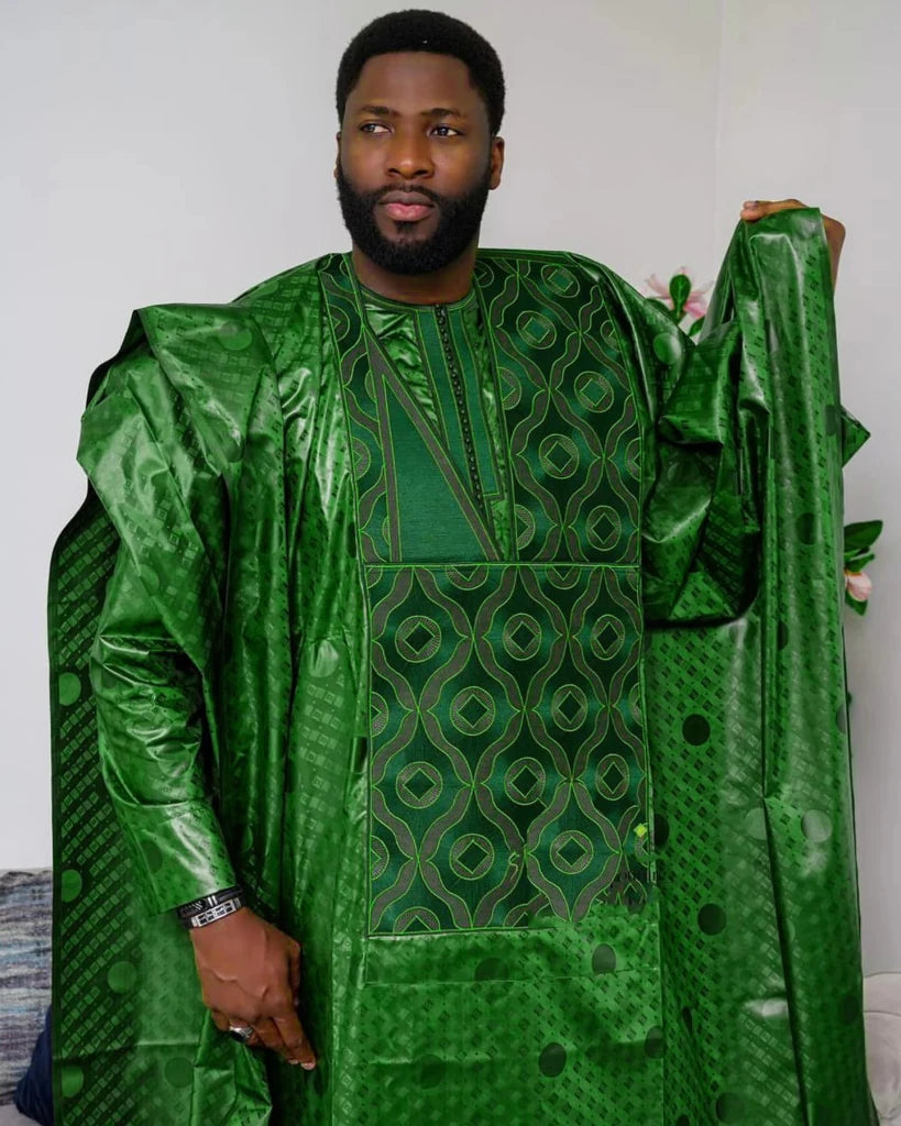 Men’s African Riche 3PC Outfit – Long Sleeve Top, Matching Pants & Cap Set - Free Delivery Worldwide only at Flexi Africa