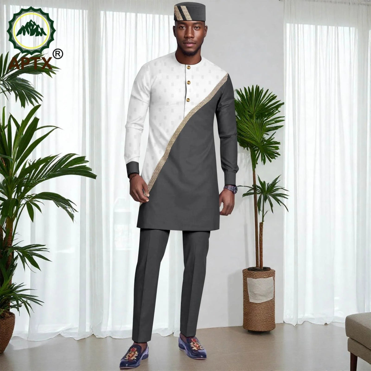 Muslim Mens Robe African Clothing For man 2 - piece Sets Suit jubba abaya Long Sleeve Coat and Pants Wedding Islamic Robes 2516039 - Free Delivery Worldwide only at Flexi Africa