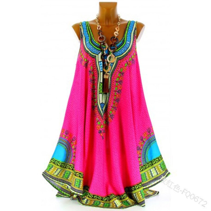 National-Inspired Vest Printed Dress for Women, Celebrating Cultural Elegance and Feminine Allure - Flexi Africa