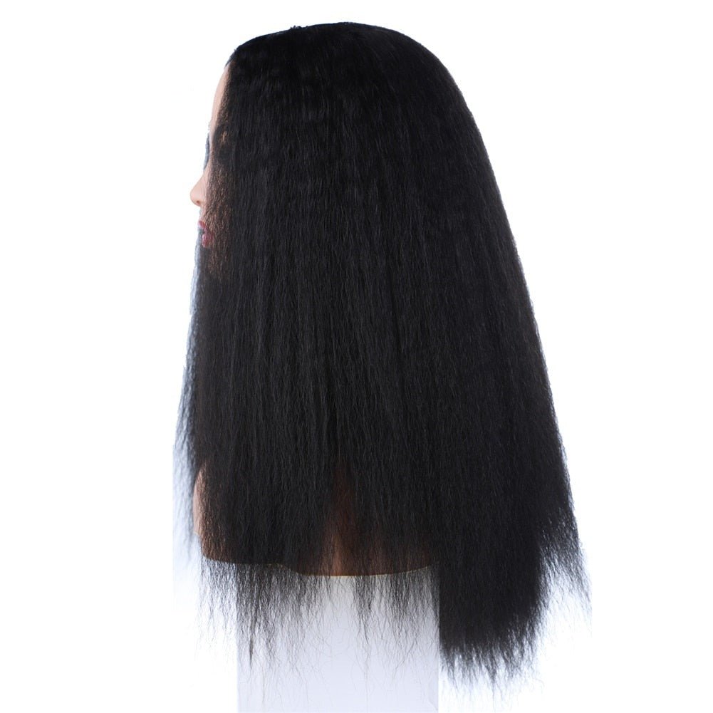 Natural Black U-Part Wig Heat Resistant Synthetic Hair 16-22" Length - Flexi Africa - Free Delivery Worldwide