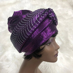 Discover the elegance of Gele Headtie Auto Gele Cap, crafted from luxurious brocade fabric, perfect for parties and weddings.