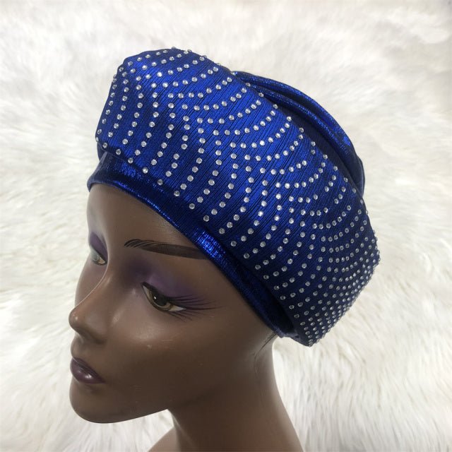 Nigerian Gele Headtie Auto Gele Turban Cap Brocade Fabric Organic Party Wedding- Flexi Africa offers Free Delivery Worldwide