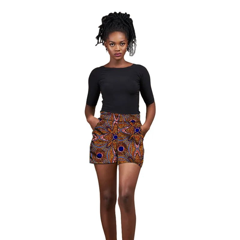 Nigerian Pattern Print Women's Hot Shorts: Stylish African Fashion Breeches - Flexi Africa Free Delivery www.flexiafrica.com