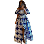 Off - Shoulder African Maxi Dress – Vintage Floral Dashiki Ankara Women’s Outfit - Free Delivery Worldwide only at Flexi Africa