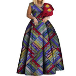 One - Shoulder African Print Dress for Women – Dashiki Bazin Style Party Gown - Free Delivery Worldwide only at Flexi Africa