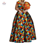 One - Shoulder African Print Dress for Women – Dashiki Bazin Style Party Gown - Free Delivery Worldwide only at Flexi Africa