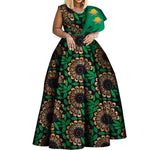 One - Shoulder African Print Dress for Women – Dashiki Bazin Style Party Gown - Free Delivery Worldwide only at Flexi Africa