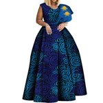 One - Shoulder African Print Dress for Women – Dashiki Bazin Style Party Gown - Free Delivery Worldwide only at Flexi Africa