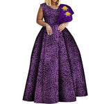 One - Shoulder African Print Dress for Women – Dashiki Bazin Style Party Gown - Free Delivery Worldwide only at Flexi Africa