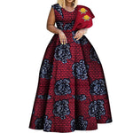 One - Shoulder African Print Dress for Women – Dashiki Bazin Style Party Gown - Free Delivery Worldwide only at Flexi Africa