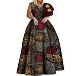 One - Shoulder African Print Dress for Women – Dashiki Bazin Style Party Gown - Free Delivery Worldwide only at Flexi Africa