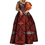 One - Shoulder African Print Dress for Women – Dashiki Bazin Style Party Gown - Free Delivery Worldwide only at Flexi Africa