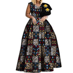 One - Shoulder African Print Dress for Women – Dashiki Bazin Style Party Gown - Free Delivery Worldwide only at Flexi Africa