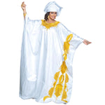 Plus Size African Bazin Riche Embroidered Floor - Length Dress with Matching Scarf - Free Delivery Worldwide only at Flexi Africa