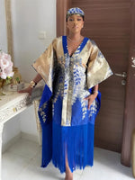 Plus Size African Buba Dress Set for Women – Loose Dolman Sleeve Dashiki Abaya Robe 2PC - Free Delivery Worldwide only at Flexi Africa