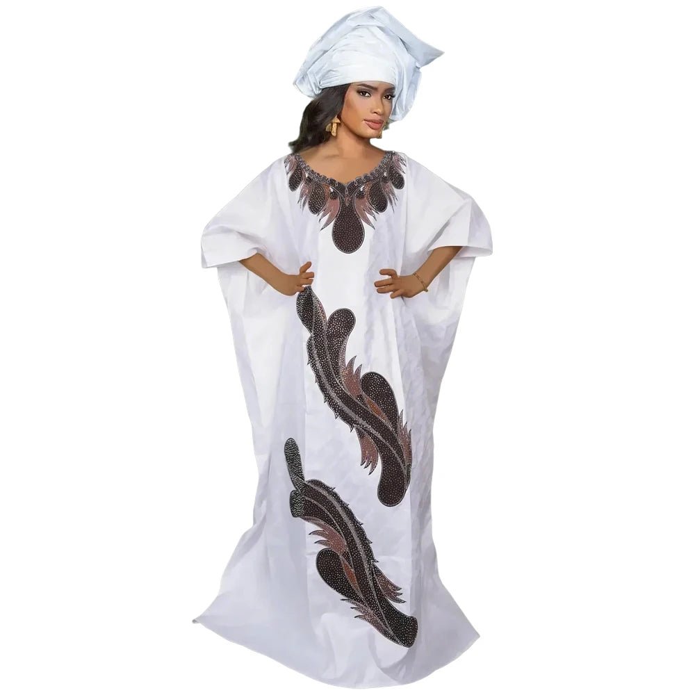 Plus Size African Clothes for Women 2024 New African Dashiki Ankara Embroidery Robe Bazin Design Wedding Party Dresses - Free Delivery Worldwide only at Flexi Africa