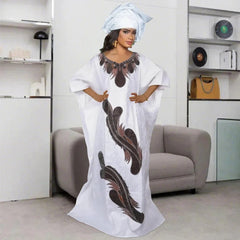 Plus Size African Clothes for Women 2024 New African Dashiki Ankara Embroidery Robe Bazin Design Wedding Party Dresses - Free Delivery Worldwide only at Flexi Africa