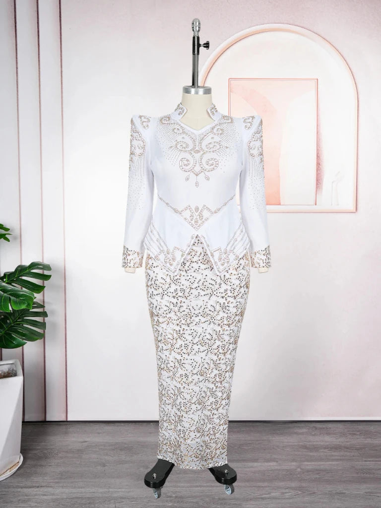 Plus Size African Ankara Long Dress for Women – Elegant Wedding Party Gown - Free Delivery Worldwide only at Flexi Africa