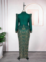 Plus Size African Ankara Long Dress for Women – Elegant Wedding Party Gown - Free Delivery Worldwide only at Flexi Africa
