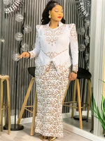 Plus Size African Ankara Long Dress for Women – Elegant Wedding Party Gown - Free Delivery Worldwide only at Flexi Africa