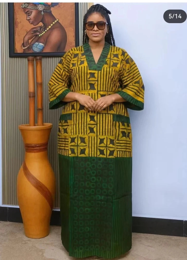 Plus Size African Dashiki Maxi Dress – Traditional Ankara Kaftan Robe & Elegant Long Gown - Free Delivery Worldwide only at Flexi Africa