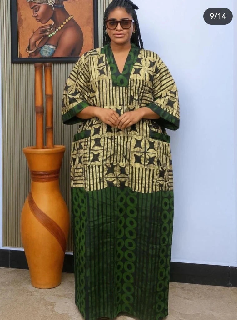 Plus Size African Dashiki Maxi Dress – Traditional Ankara Kaftan Robe & Elegant Long Gown - Free Delivery Worldwide only at Flexi Africa
