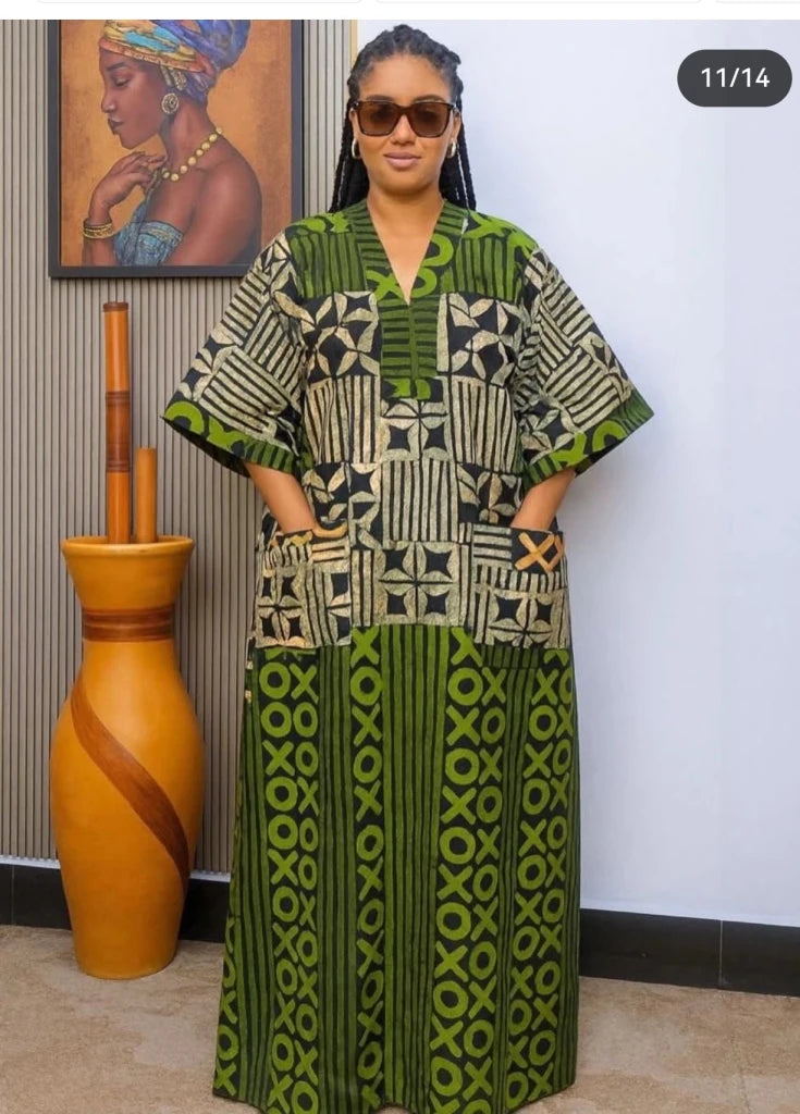 Plus Size African Dashiki Maxi Dress – Traditional Ankara Kaftan Robe & Elegant Long Gown - Free Delivery Worldwide only at Flexi Africa