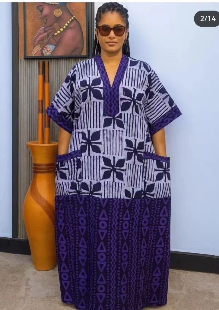 Plus Size African Dashiki Maxi Dress – Traditional Ankara Kaftan Robe & Elegant Long Gown - Free Delivery Worldwide only at Flexi Africa