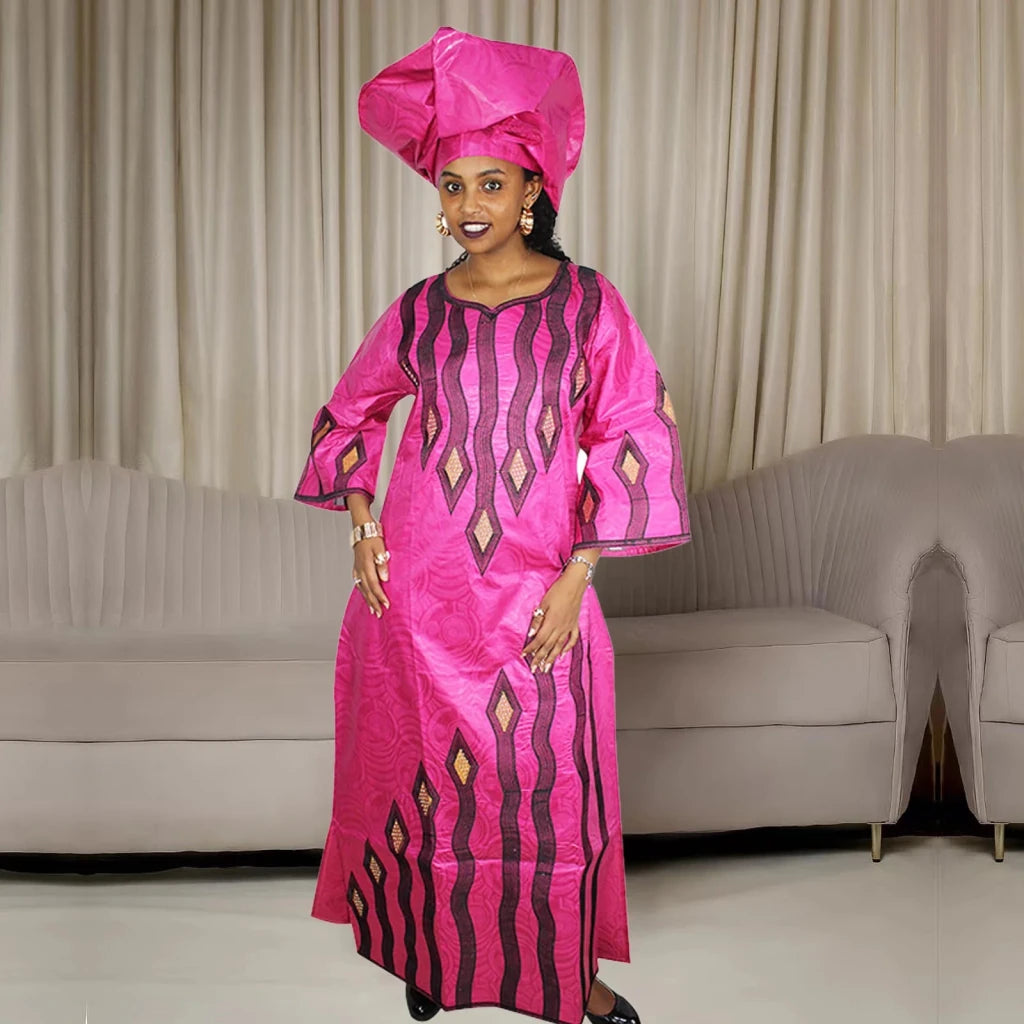 Plus Size African Embroidered Abaya for Women – Elegant Modest Party & Church Maxi Dress - Free Delivery Worldwide only at Flexi Africa