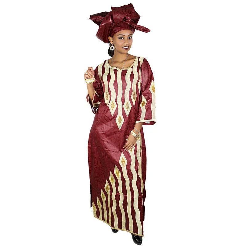 Plus Size African Embroidered Abaya for Women – Elegant Modest Party & Church Maxi Dress - Free Delivery Worldwide only at Flexi Africa