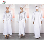 Plus Size African Kaftan Dress for Women – Elegant White Djellaba Boubou Gown - Free Delivery Worldwide only at Flexi Africa
