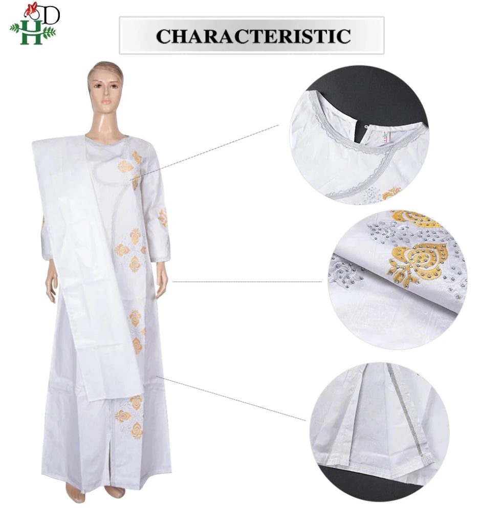 Plus Size African Kaftan Dress for Women – Embroidered Bazin Riche Wedding, Party & Church Gown - Free Delivery Worldwide only at Flexi Africa