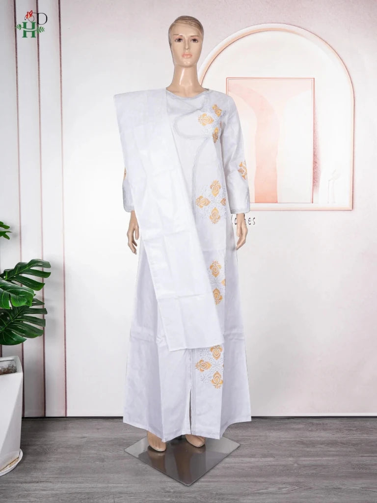 Plus Size African Kaftan Dress for Women – Embroidered Bazin Riche Wedding, Party & Church Gown - Free Delivery Worldwide only at Flexi Africa