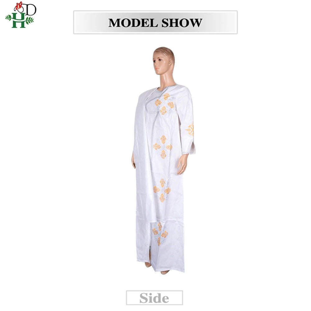 Plus Size African Kaftan Dress for Women – Embroidered Bazin Riche Wedding, Party & Church Gown - Free Delivery Worldwide only at Flexi Africa