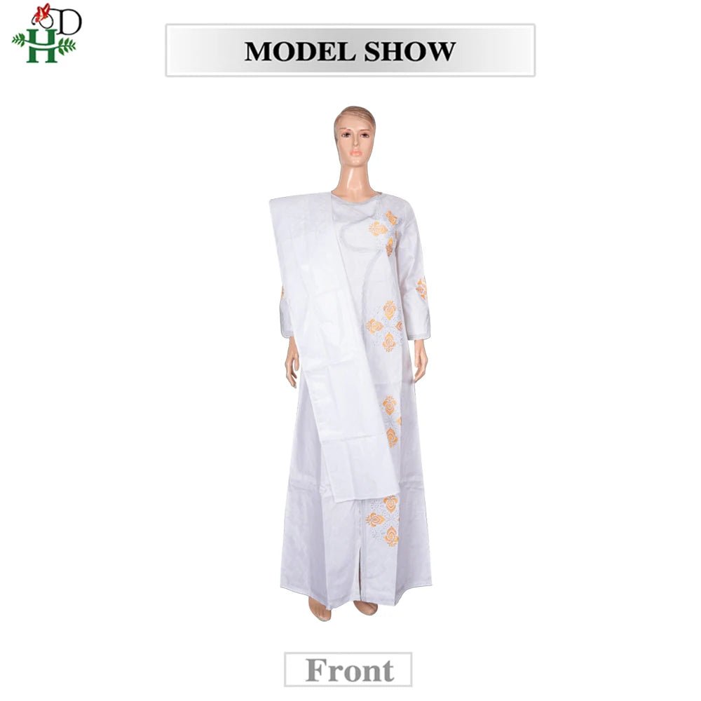 Plus Size African Kaftan Dress for Women – Embroidered Bazin Riche Wedding, Party & Church Gown - Free Delivery Worldwide only at Flexi Africa