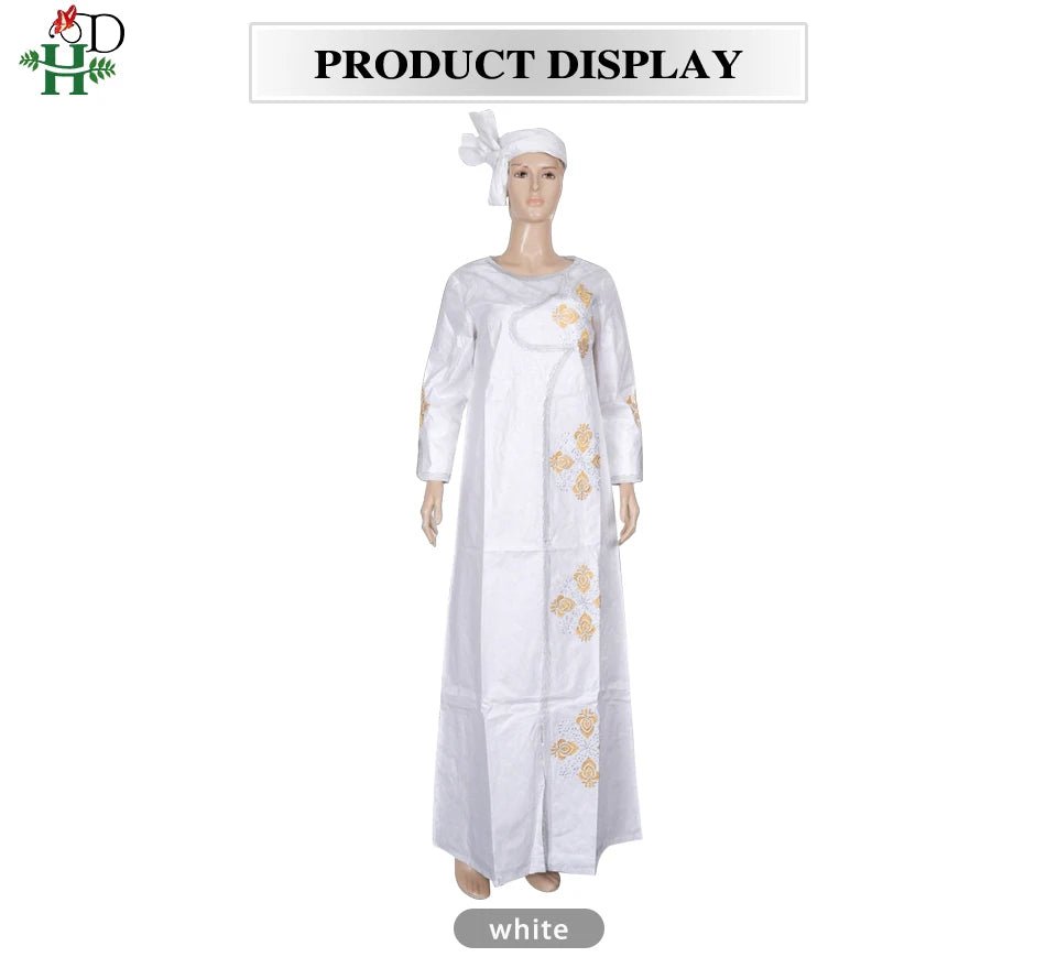Plus Size African Kaftan Dress for Women – Embroidered Bazin Riche Wedding, Party & Church Gown - Free Delivery Worldwide only at Flexi Africa
