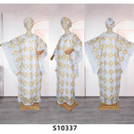 Plus Size African Lace Grand Boubou 2PC Dress for Women – Loose Dashiki Abaya Robe Outfit - Free Delivery Worldwide only at Flexi Africa