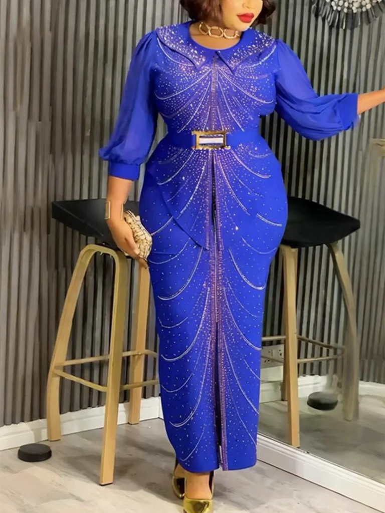 Dashiki Diamond Print Bodycon Maxi Gown for Plus Size Women Flexi Africa Dashiki Diamond Print Bodycon Maxi Gown for Plus Size Women Flexi Africa