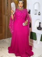 Plus Size African Sequin Evening Maxi Dress – Dashiki Long Sleeve Wedding Party Gown - Free Delivery Worldwide only at Flexi Africa