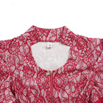 Plus Size African Wedding Outfit – Red Lace Top & Elegant Pleated Maxi Skirt Set - Free Delivery Worldwide only at Flexi Africa