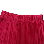 Plus Size African Wedding Outfit – Red Lace Top & Elegant Pleated Maxi Skirt Set - Free Delivery Worldwide only at Flexi Africa