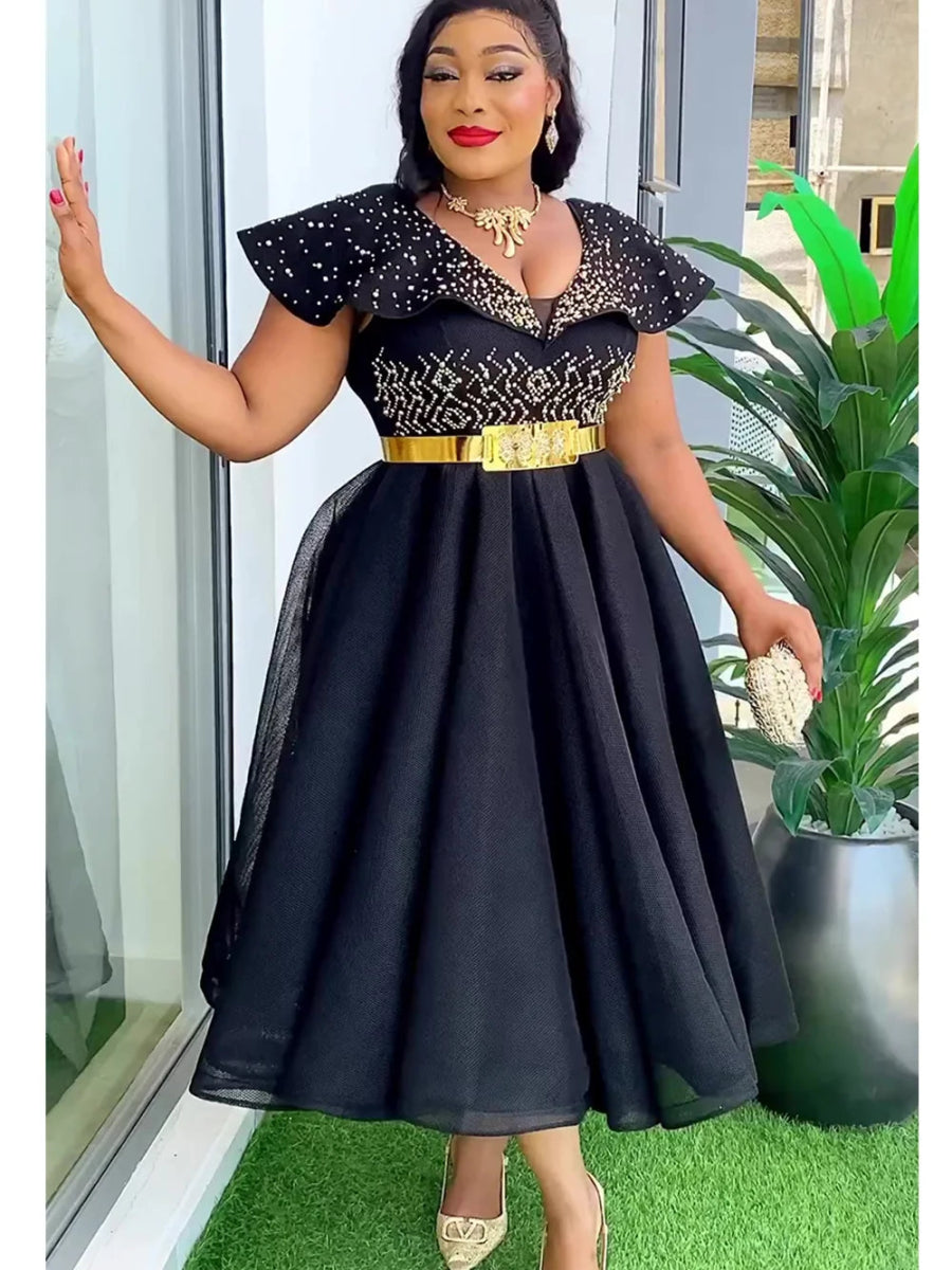 Plus Size African Wedding Party Dresses for Women 2024 New Dashiki Ankara Evening Gown Elegant Turkey Outfit Robe Africa Clothes - Free Delivery Worldwide only at Flexi Africa