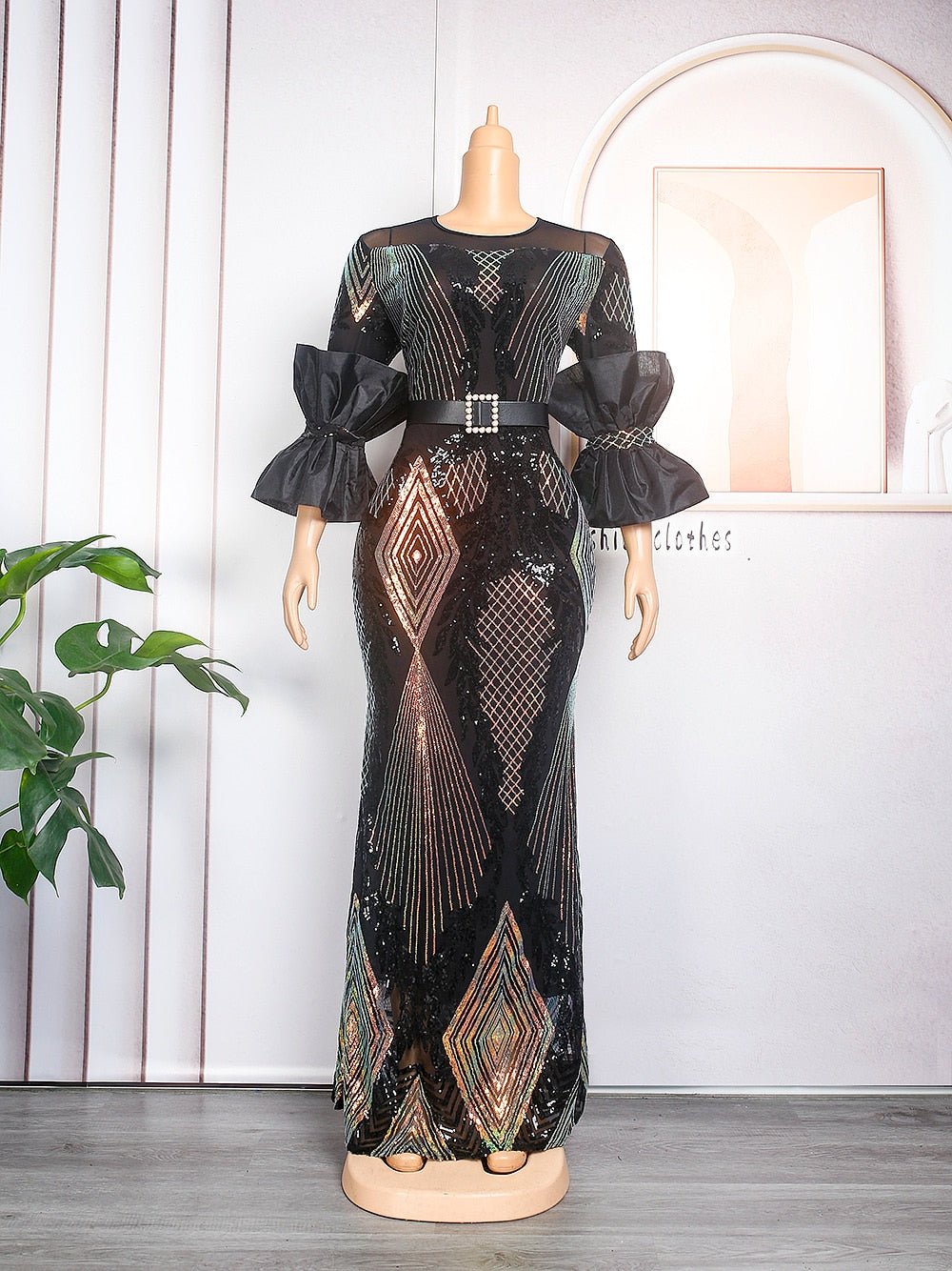 Plus Size Evening Dresses Women Long Dress Robe Elegant Gown Clothes - Flexi Africa - Flexi Africa offers Free Delivery Worldwide - Vibrant African traditional clothing showcasing bold prints and intricate designs