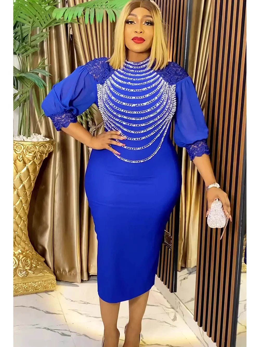 Plus Size Luxury Evening Dresses: African Inspired Robes for Wedding Parties, Featuring Dashiki - Flexi Africa - Flexi Africa offers Free Delivery Worldwide - Vibrant African traditional clothing showcasing bold prints and intricate designs